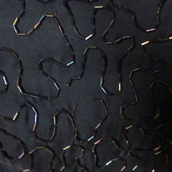 Vintage Navy Blue Beaded and Sequined Cocktail Dress Size Large - Picture 2 of 10